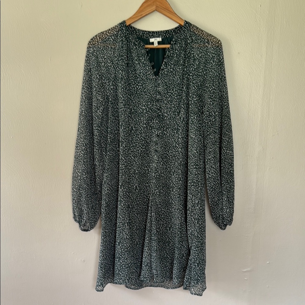 Joie green and White patterned Long Sleeve Dress medium